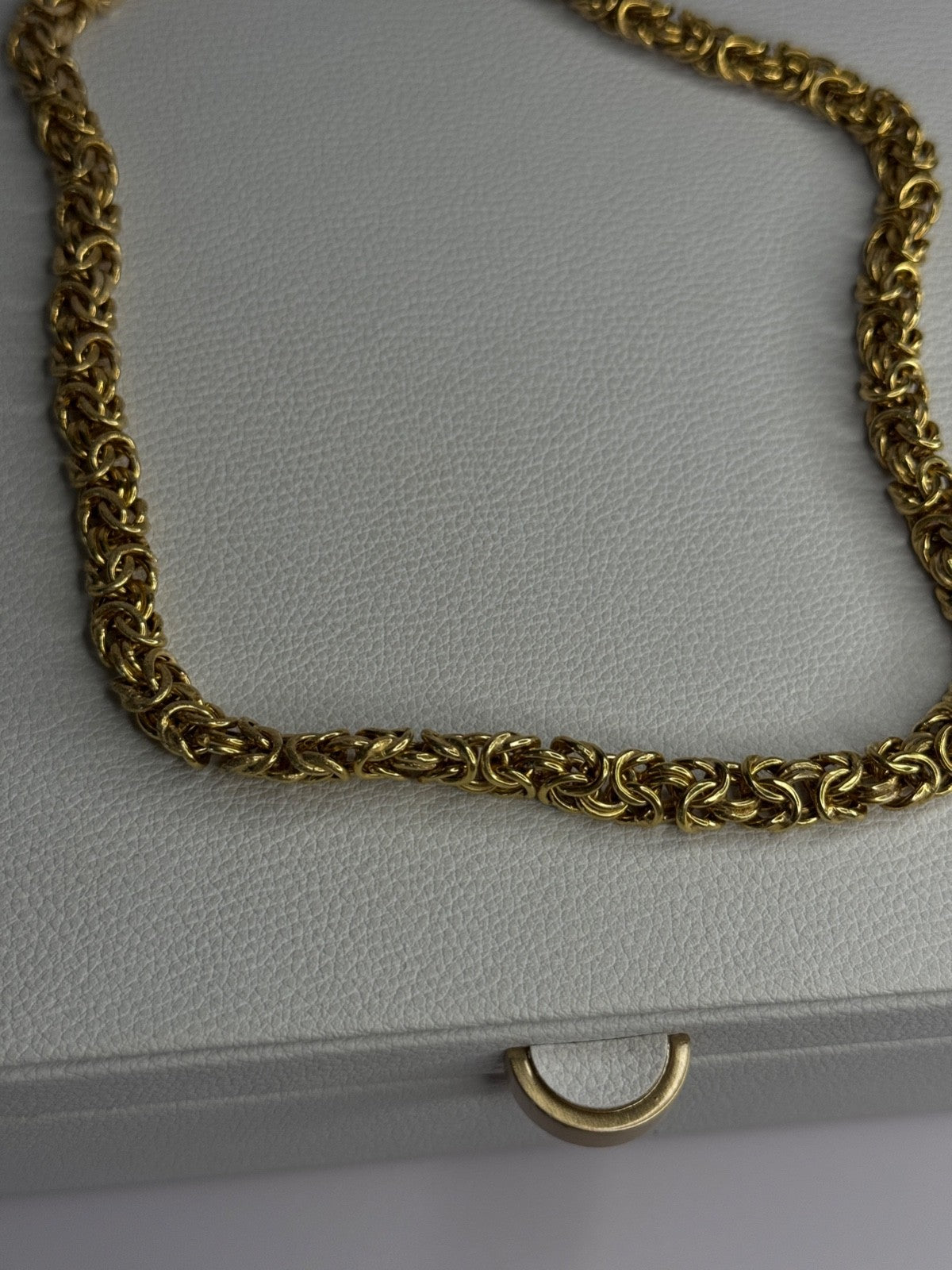 Italy 925 Sterling Silver Gold Plated Chain Necklace Length 18 Inch