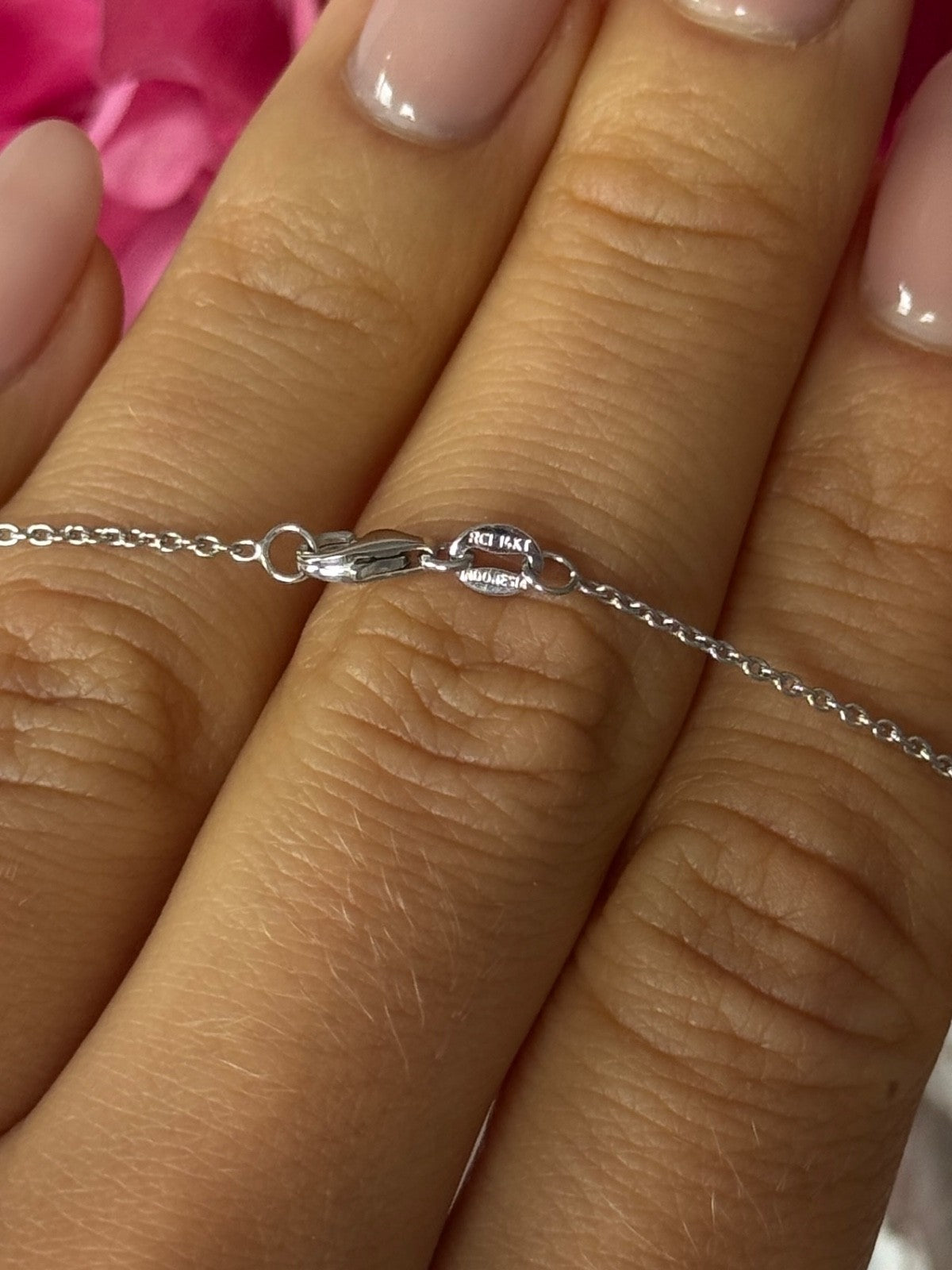 14K White Gold Tanzanite Necklace Length 18 inch