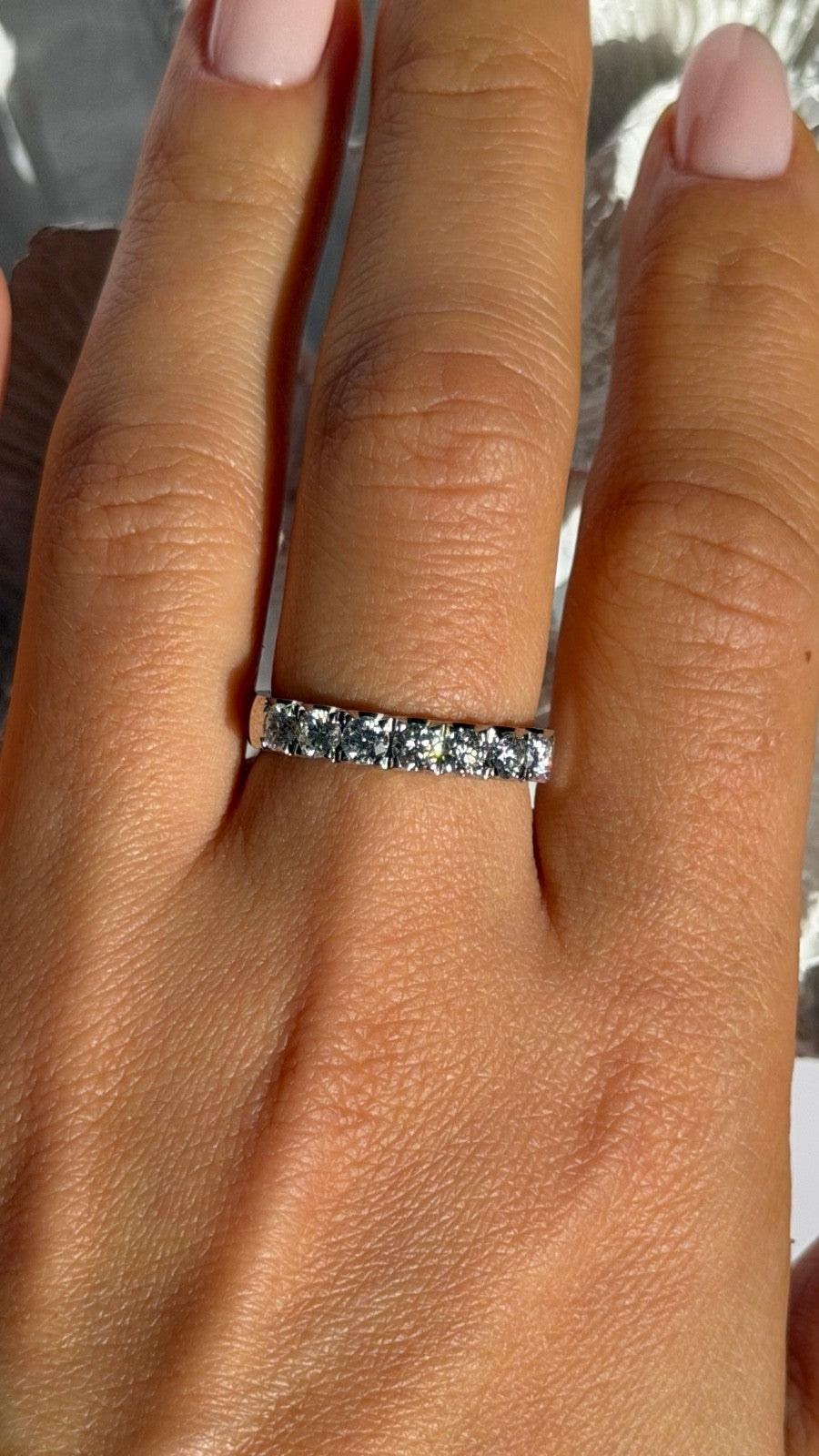 Custom 14K White Gold Diamond 0.85 ct Ring Size 8