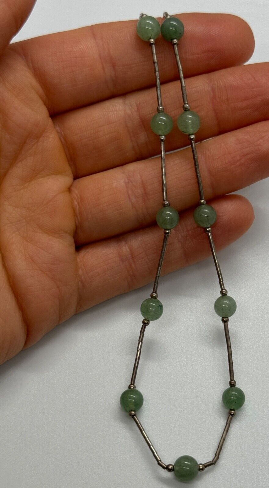 925 Sterling Silver Nephrite Necklace