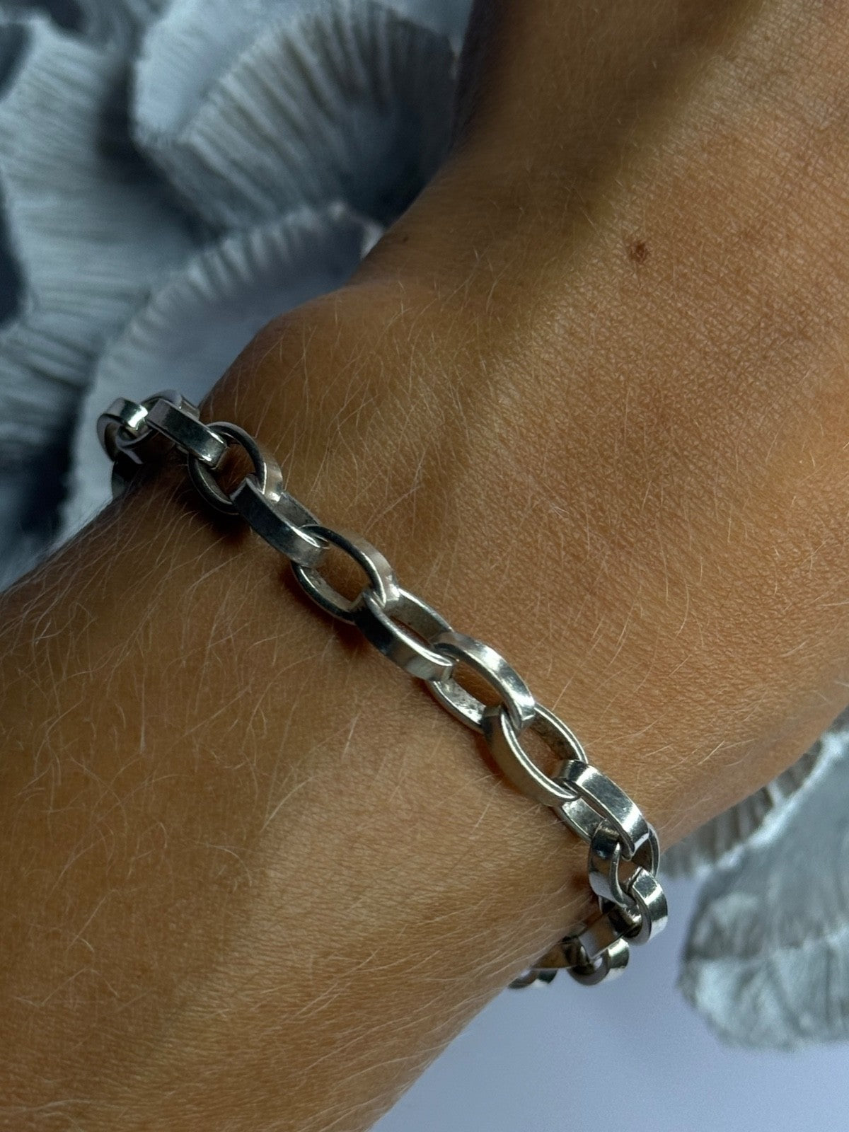 925 Sterling Silver Heart Charm Bracelet Length 7.5