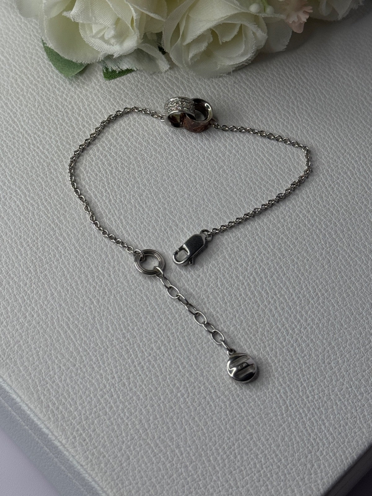 Ewa 925 Sterling Silver CZ Bracelet Length 7/ 8.5 Inch