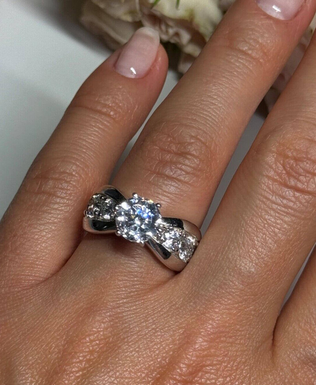 925 Sterling Silver CZ Ring Size 6.5