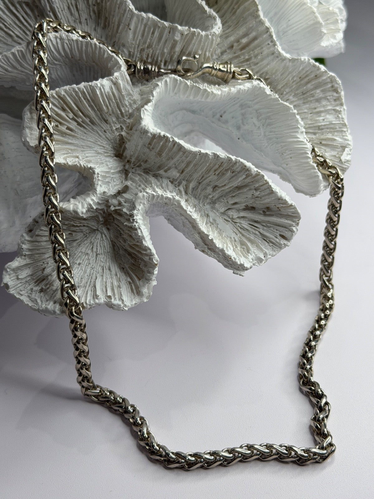 Vintage 925 Sterling Silver Chain Necklace S-Clasp Length 18 in