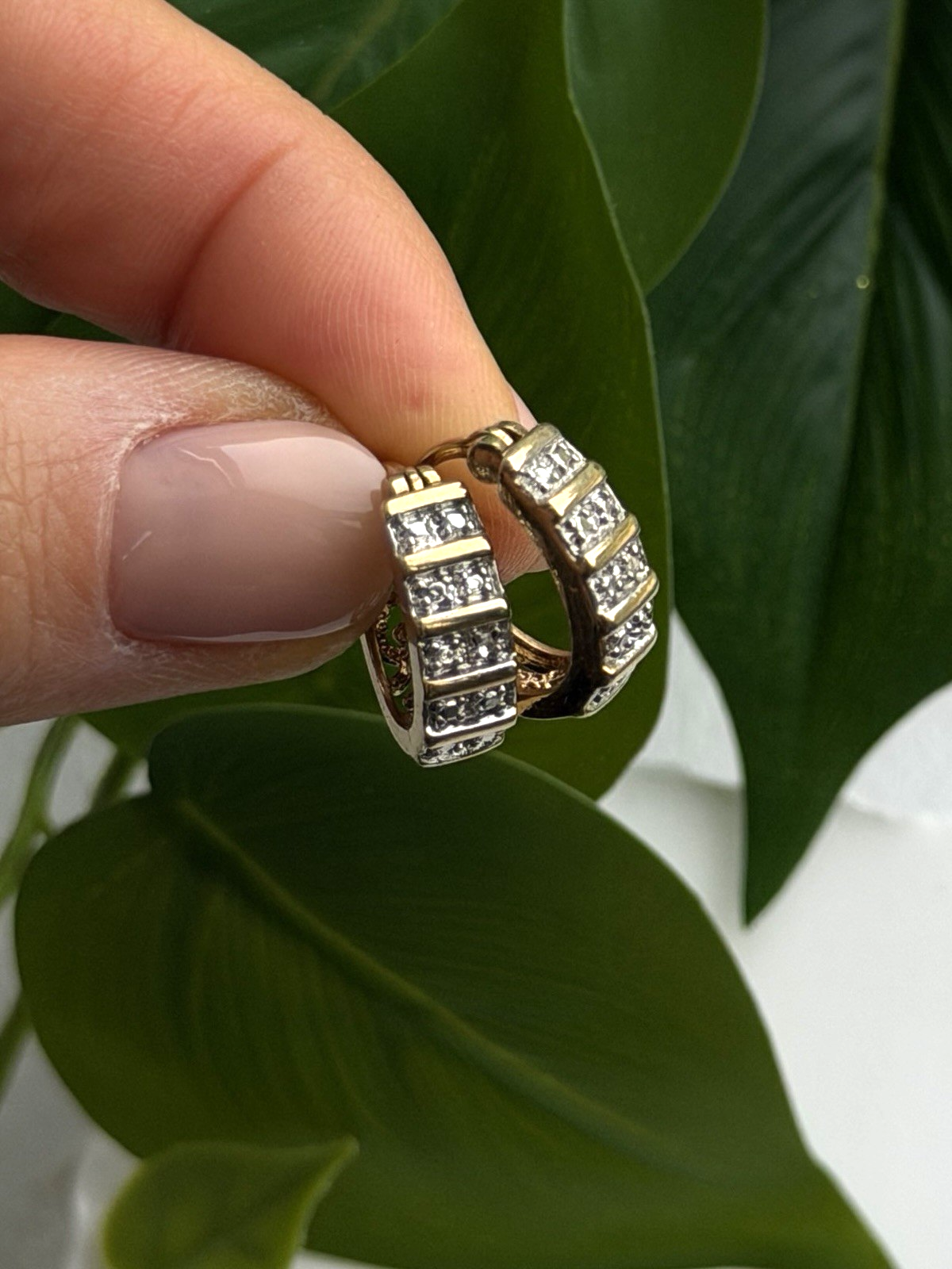Retro Channel 925 Sterling Silver Gold Plated Elegant Hoop Earrings