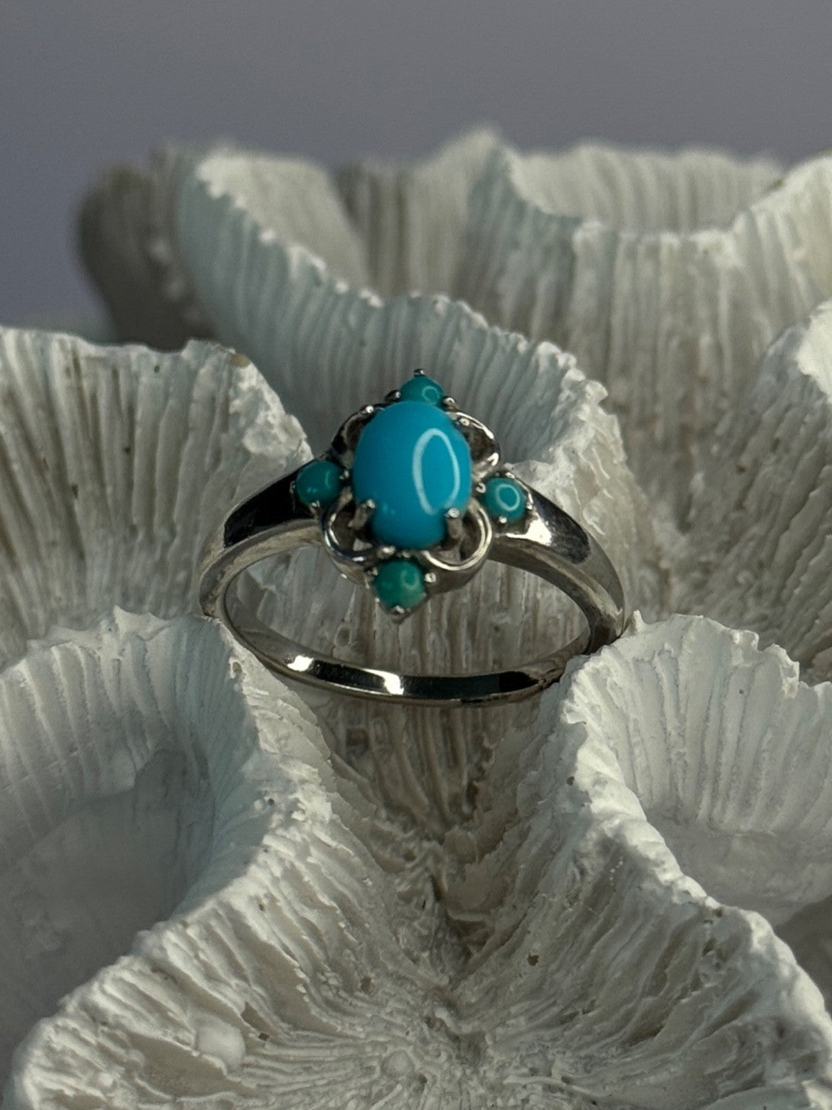 Bbj 925 Sterling Silver Turquoise Ring Size 9.5