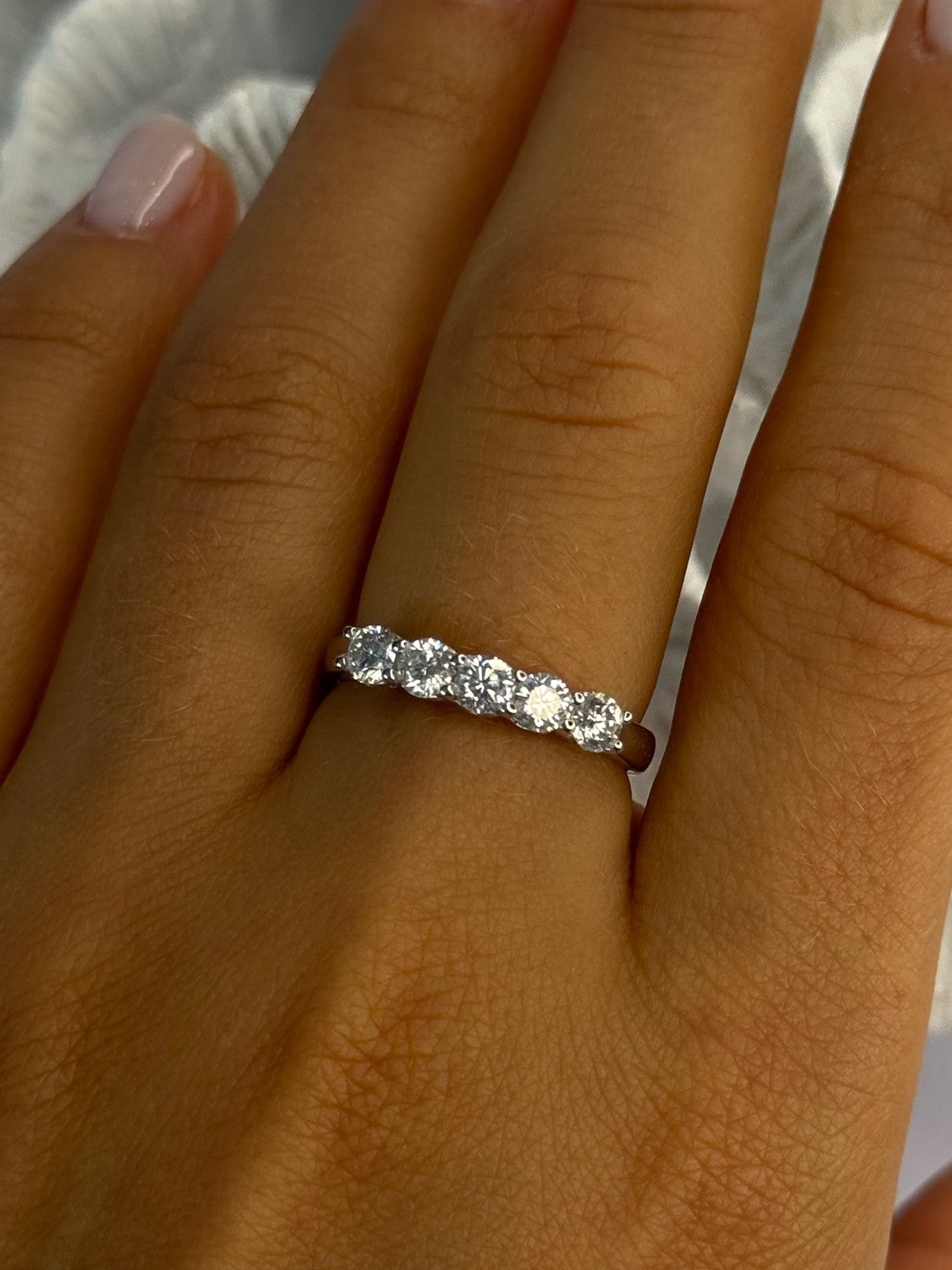 Paj 925 Sterling Silver White Topaz Ring Size 8