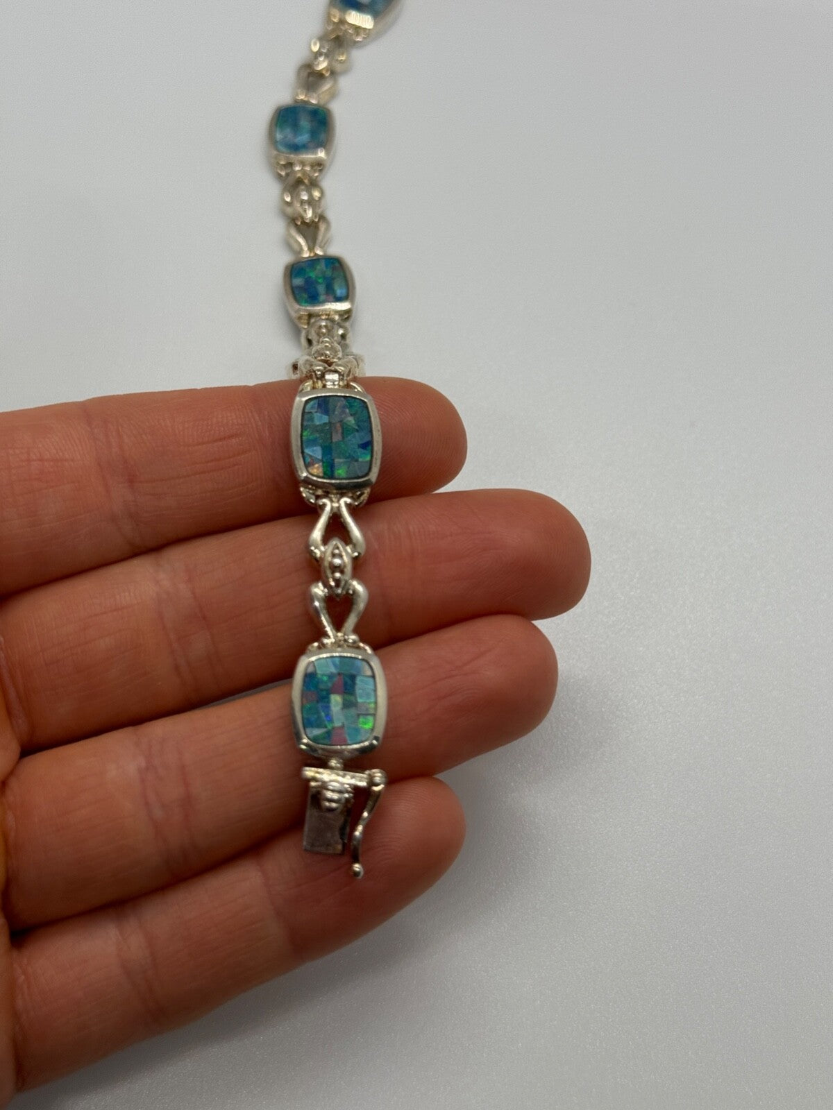 925 Sterling Silver Opal Bracelet