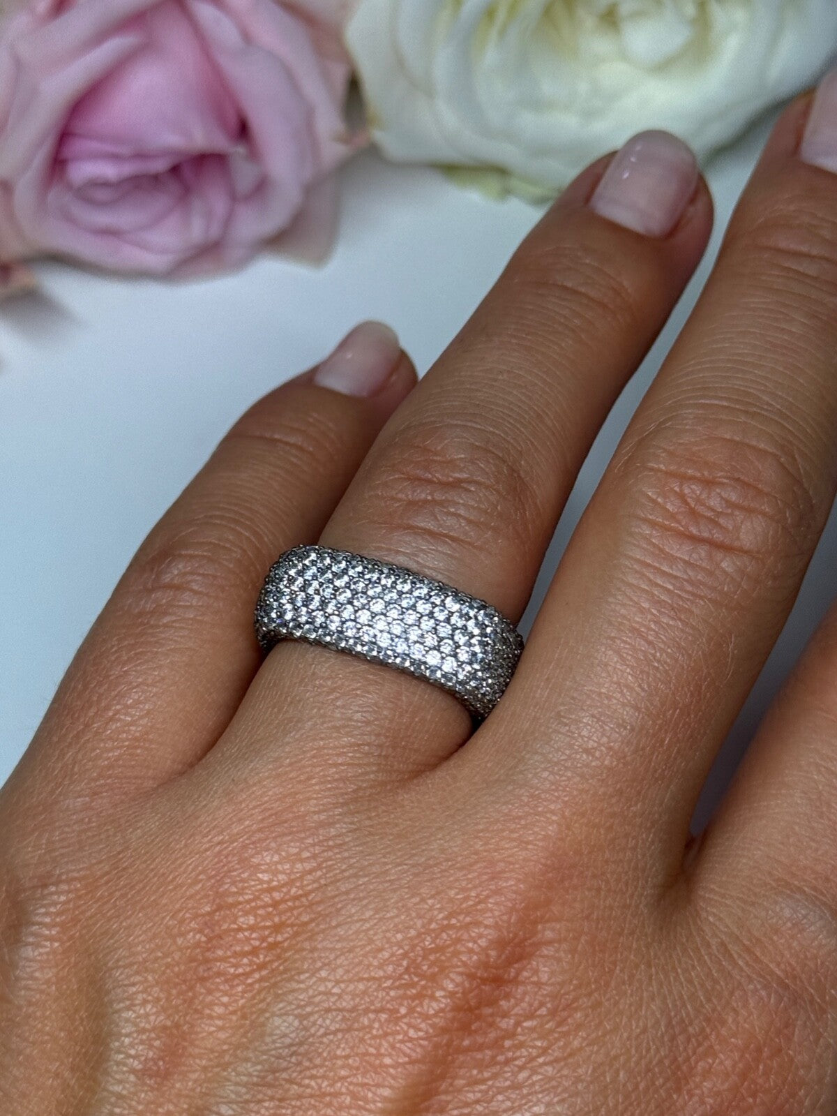 925 Sterling Silver CZ Ring Size 6
