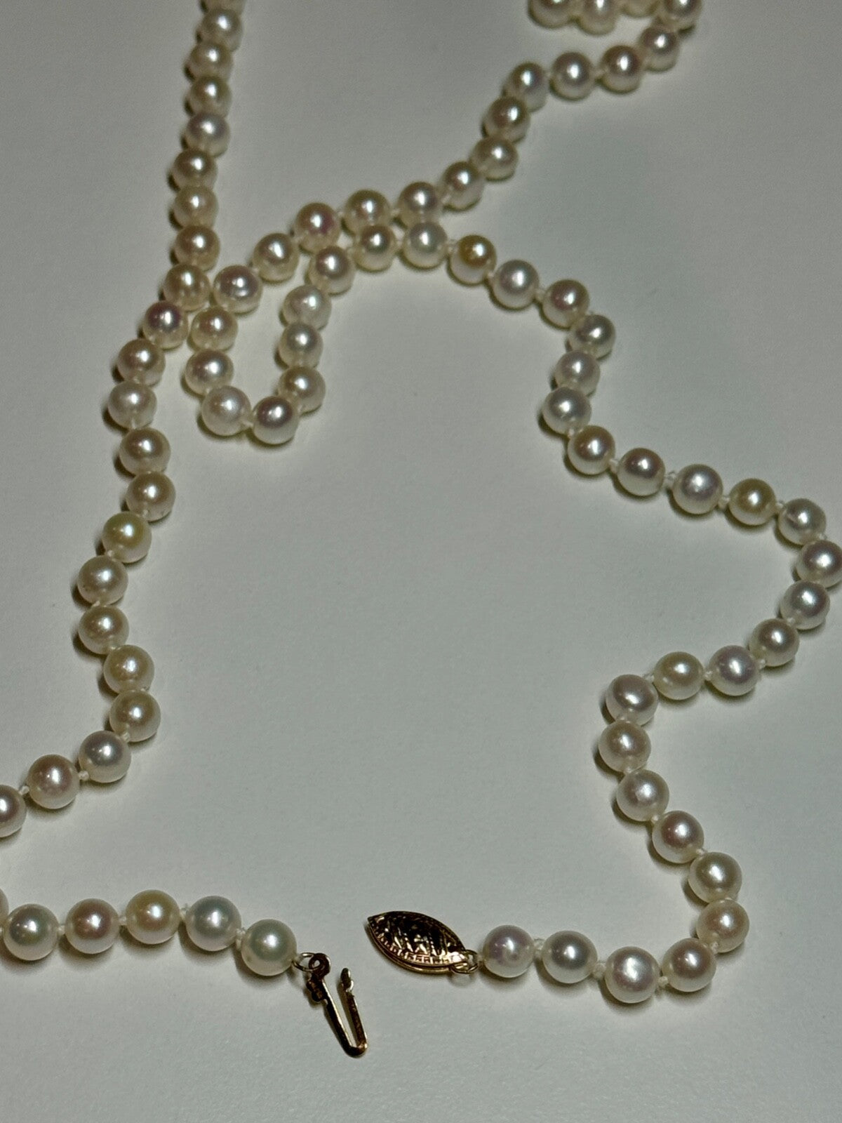 14K Yellow Gold Freshwater Pearl Necklace Length 30 Inch