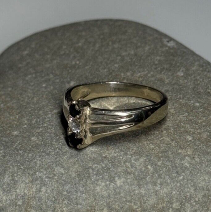 925 Sterling Silver Sapphire & Beryl Ring Size 8
