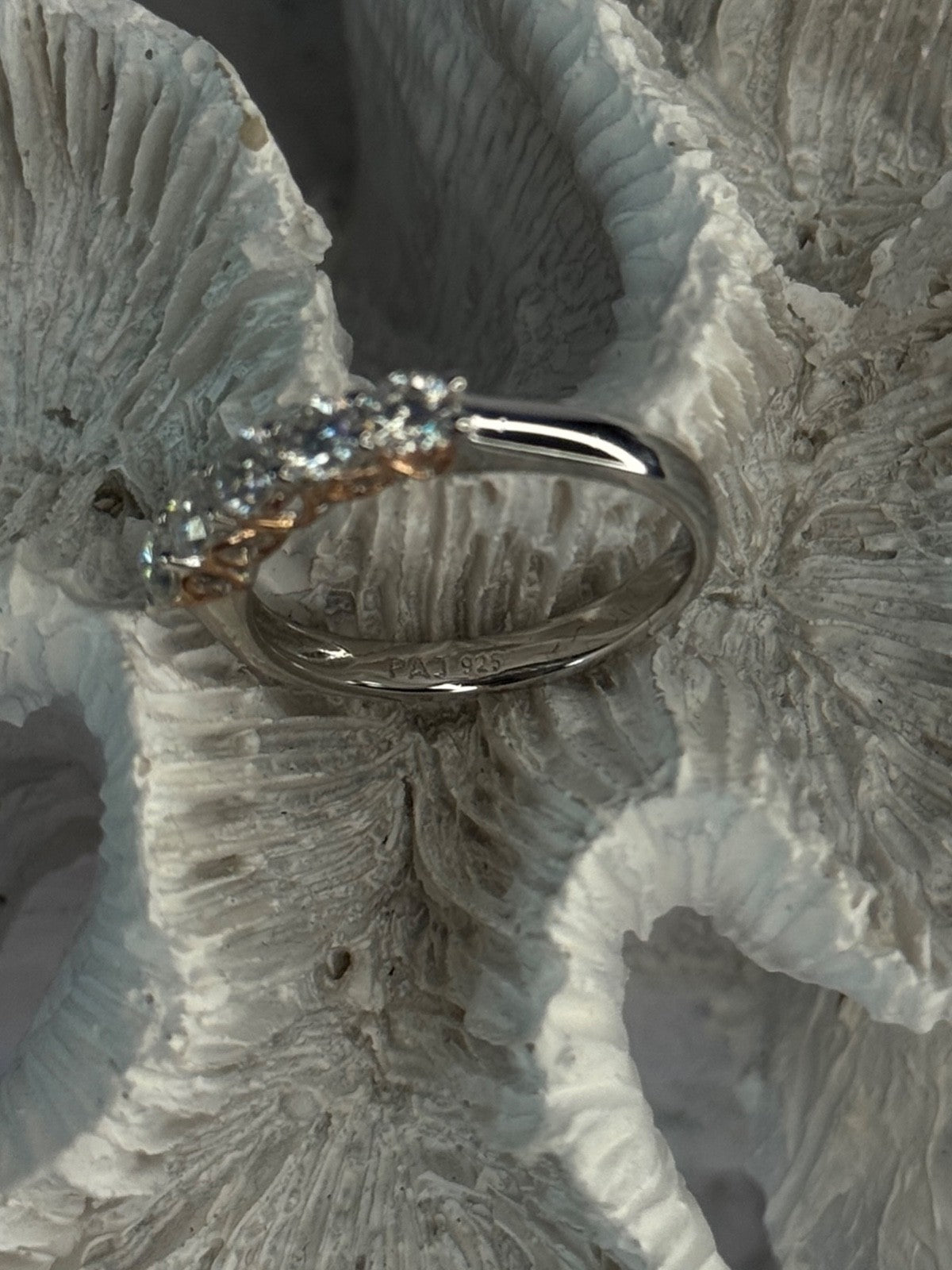 Paj 925 Sterling Silver White Topaz Ring Size 8