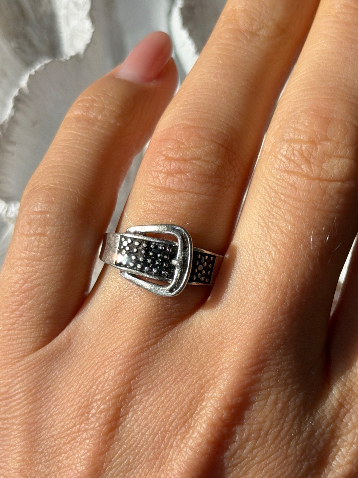 925 Sterling Silver Belt Spinel Ring Size 7
