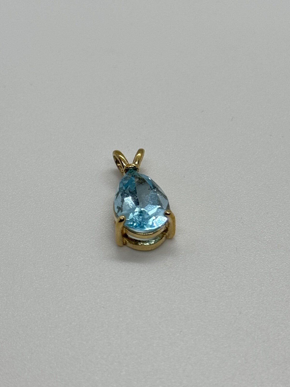 925 Sterling Silver Gold Plated Topaz Pendant Length 21 mm