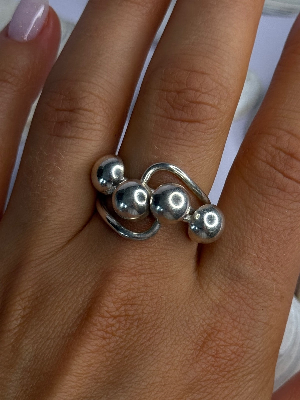 Unique Design 925 Sterling Silver Ring Size 8