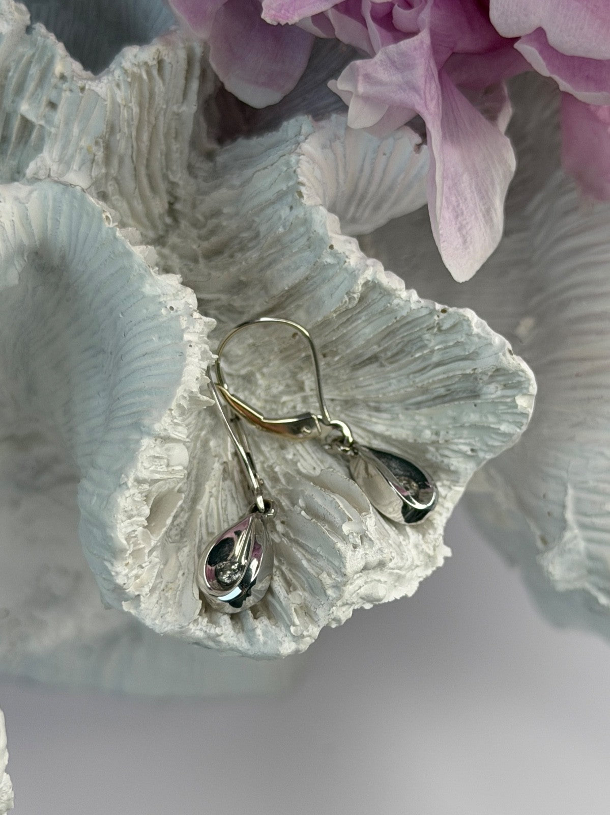 14K White Gold Diamond 0.12 ct Earrings