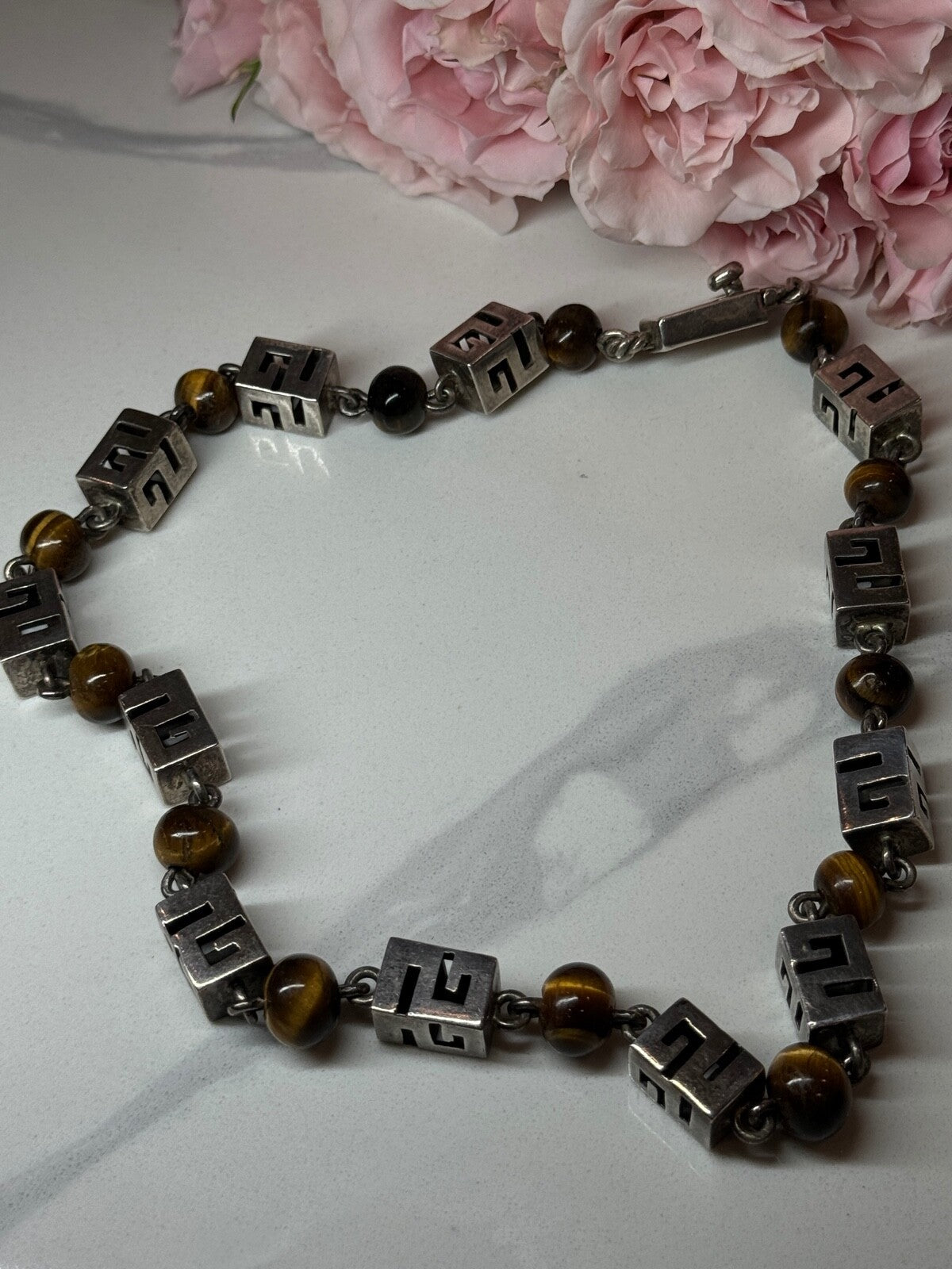 925 Sterling Silver Amber Necklace Length 20 Inch