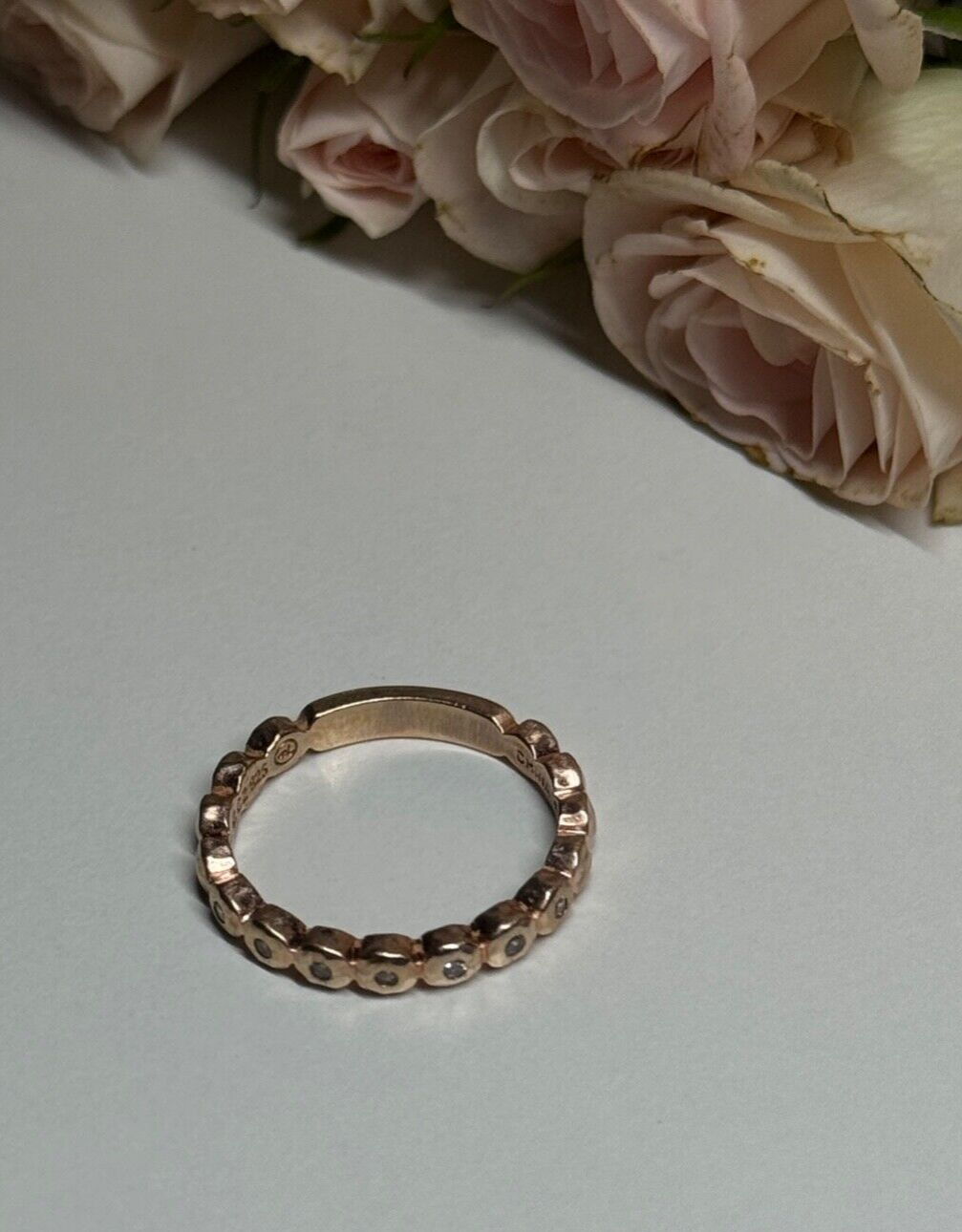 925 Sterling Silver Gold Plated CZ Ring Size 7