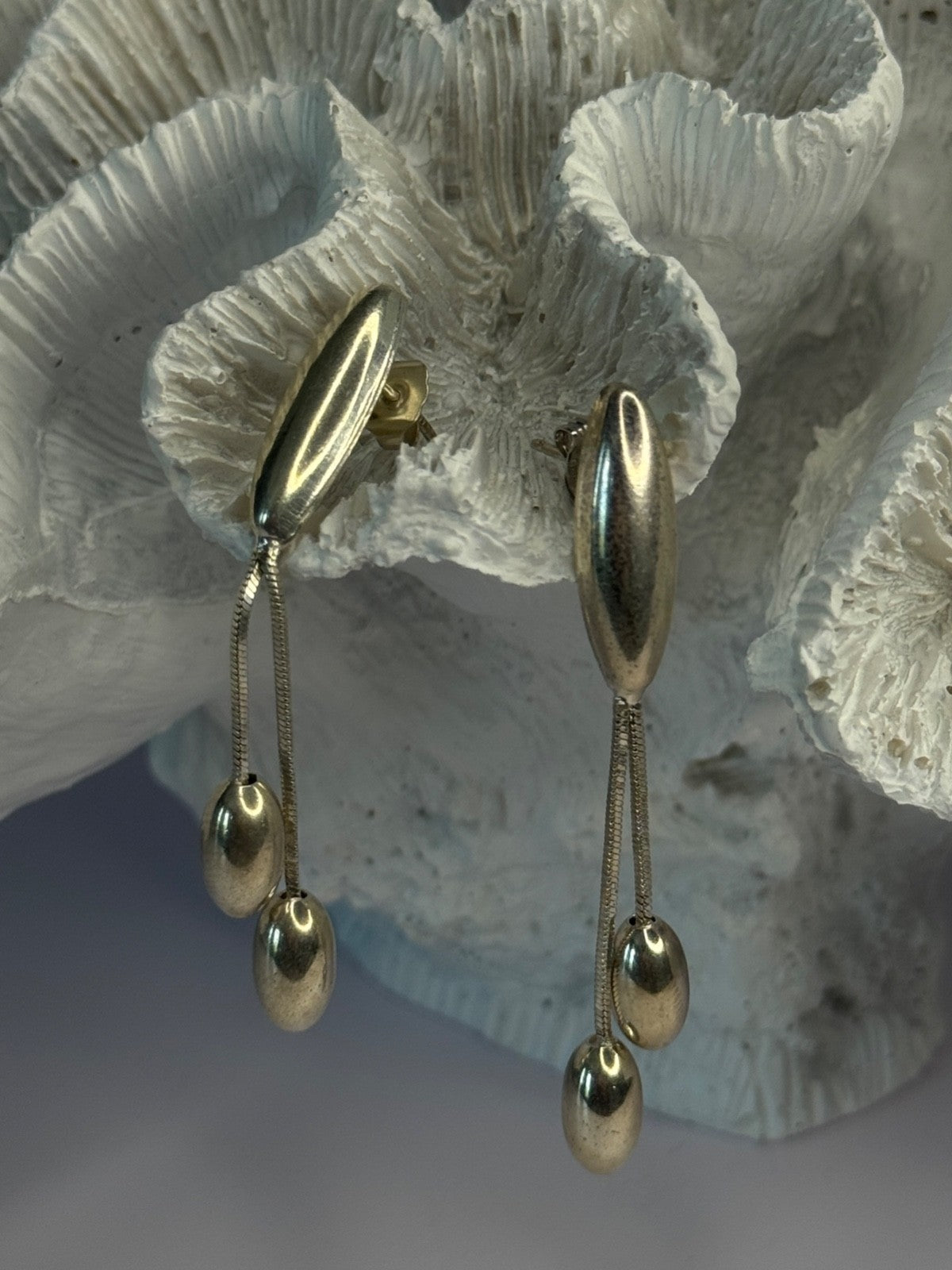 Elegant Design 925 Sterling Silver Earrings Length 2.40 Inch