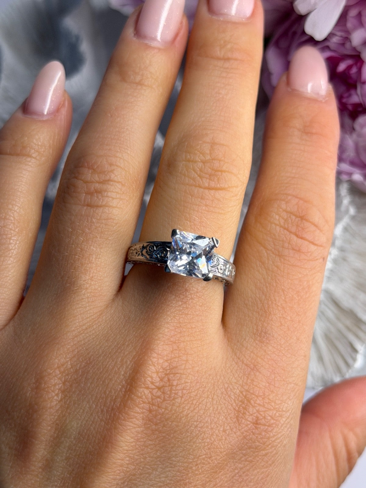 RP 925 Sterling Silver Cz Ring Size 8