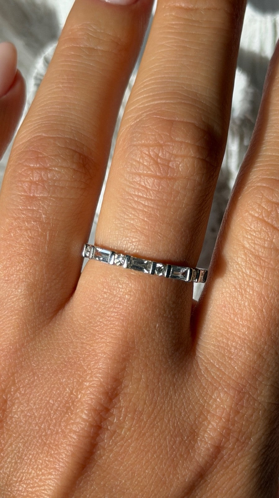 Platinum 950 Diamond 0.61 ct Ring Size 8
