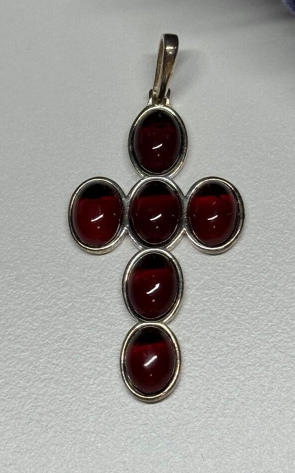 925 Sterling Silver Agate Cross