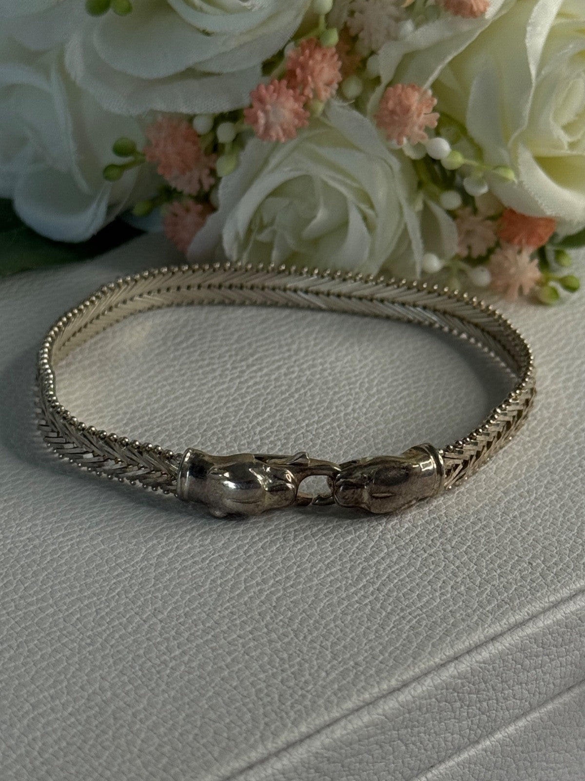 925 Sterling Silver Pantera Bracelet Length 8 Inch