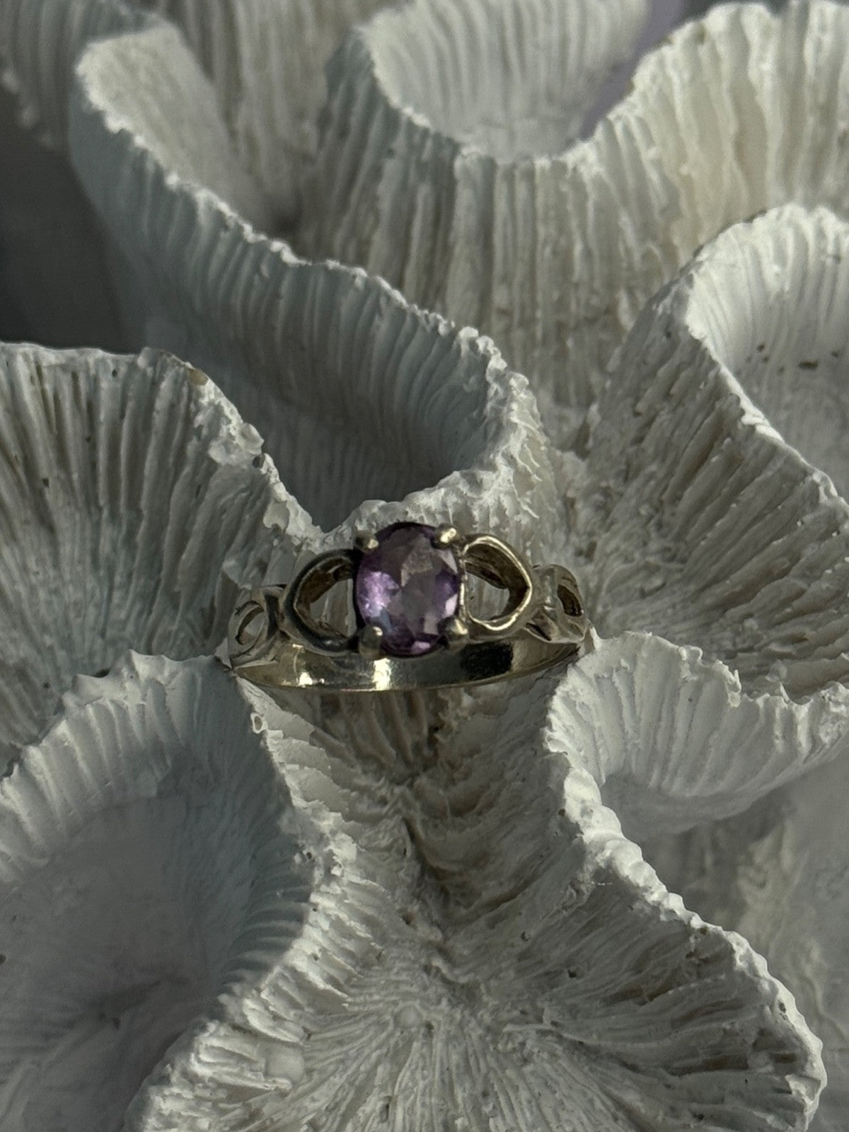 925 Sterling Silver Amethyst Ring Size 9.5