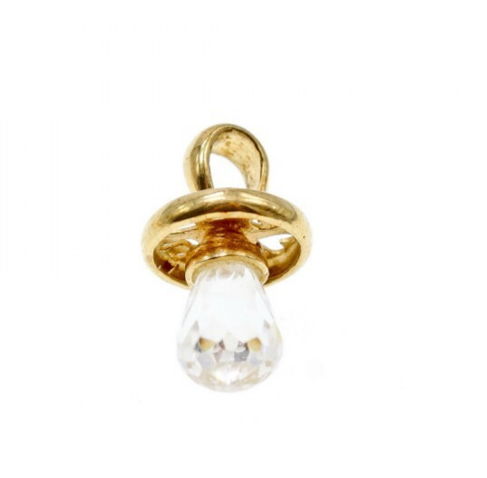 10K Yellow Gold Crystal Swarovski Pendant