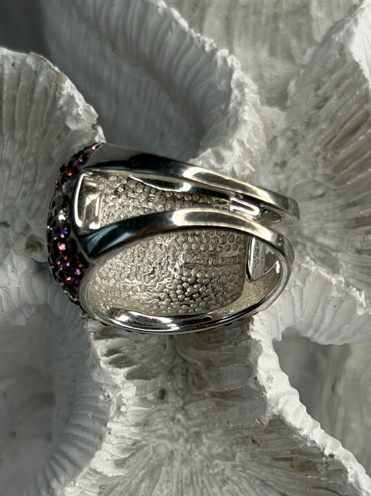 Beautiful Design 925 Sterling Silver Cz Ring Size 8
