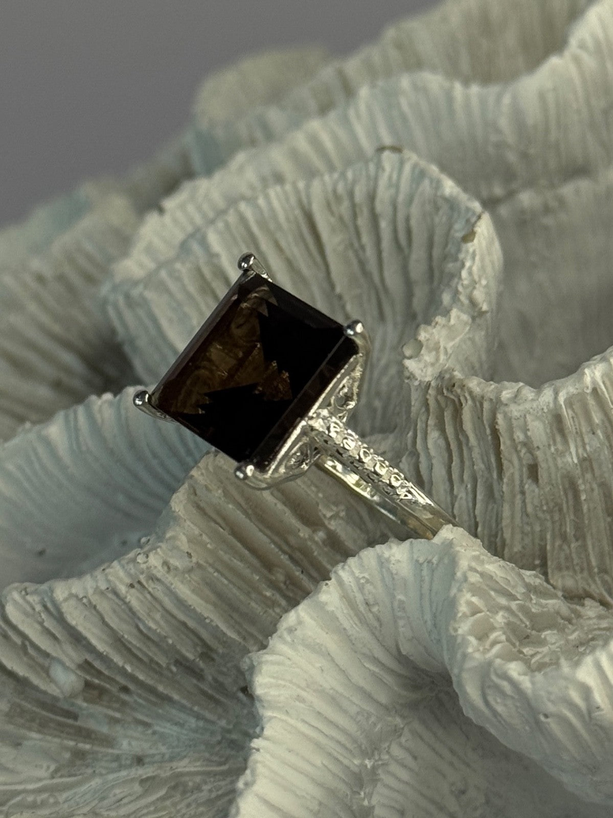 925 Sterling Silver Dravite Brown Tourmaline Ring Size 8
