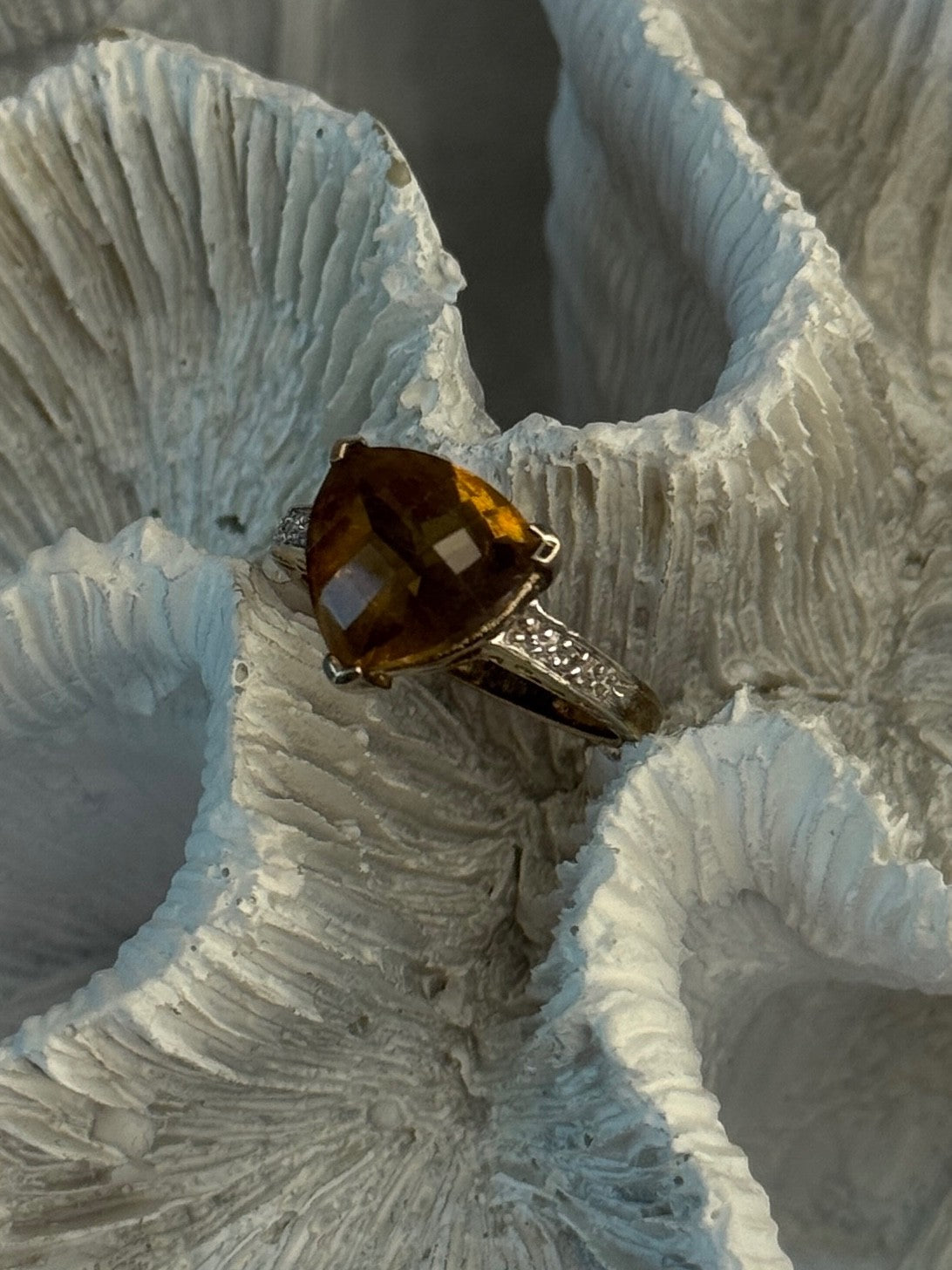925 Sterling Silver Dravite Brown Tourmaline Ring Size 5