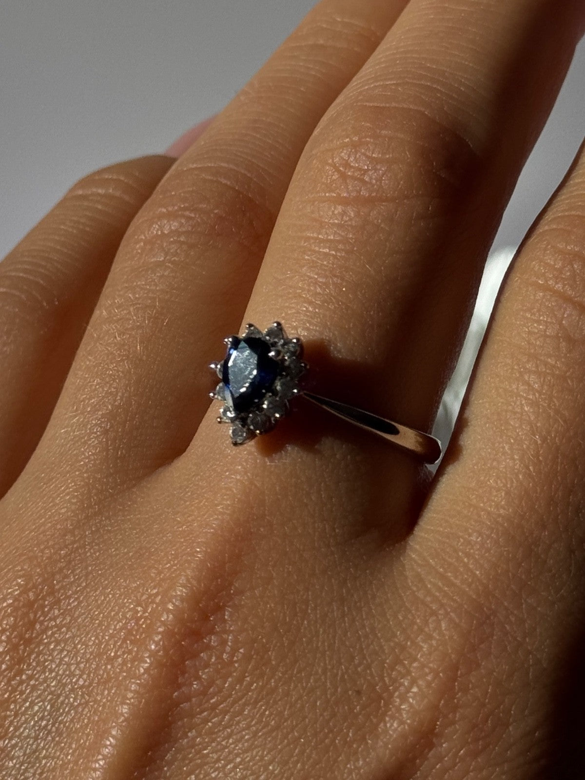 925 Sterling Silver Sapphire & Beryl Ring Size 9