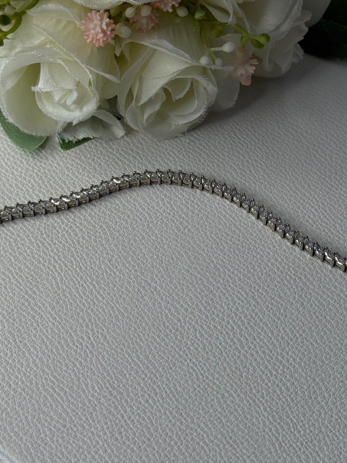 Elegant 925 Sterling Silver CZ Bracelet Length 7.5 Inch