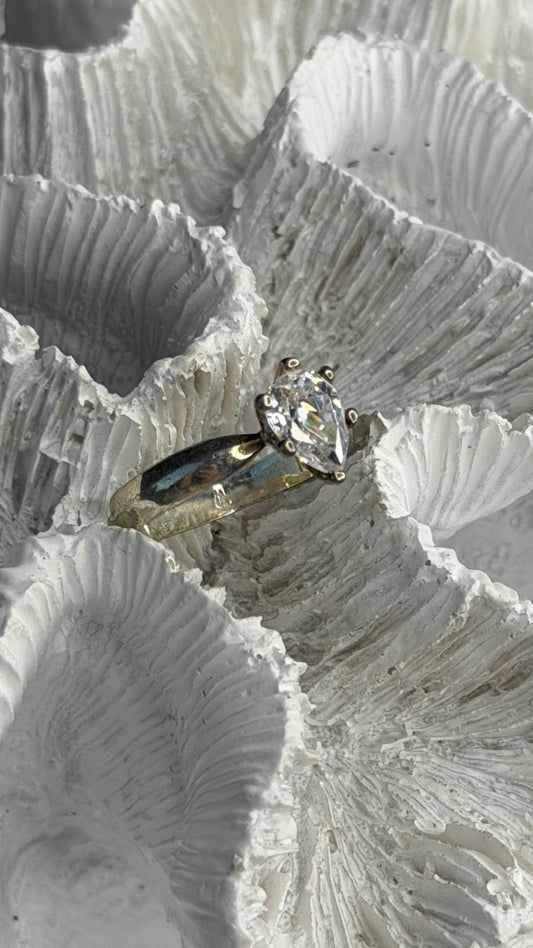925 Sterling Silver Cz Ring Size 6.5