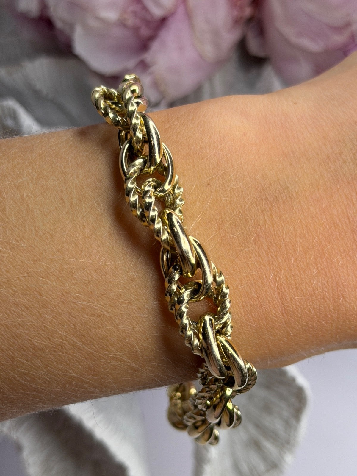 Italy 925 Sterling Silver Gold Plated Bracelet Length 8