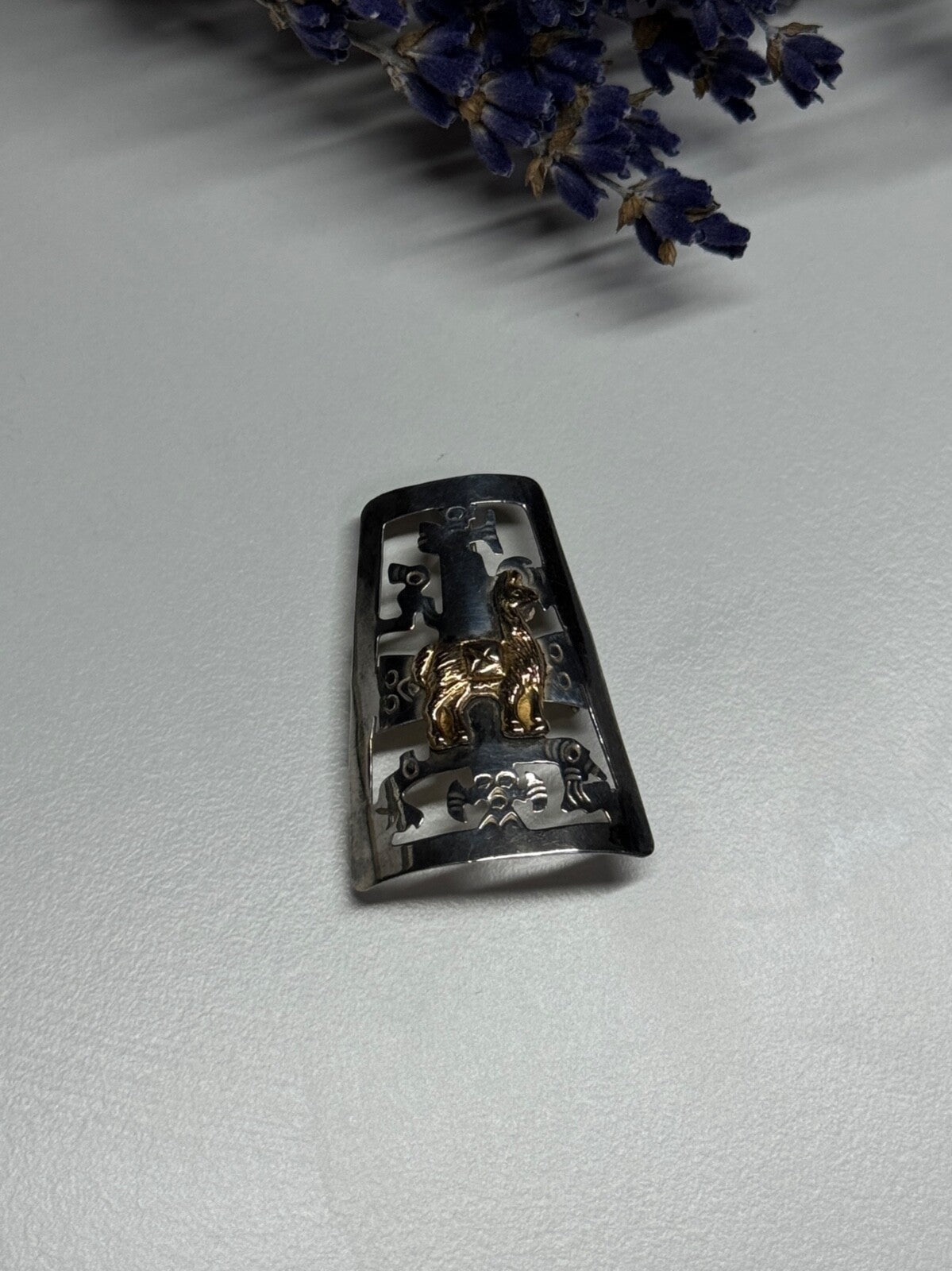 925 Sterling Silver Brooch Length 34 Mm