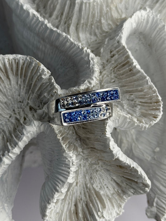 Beautiful 925 Sterling Silver Cz Ring Size 9