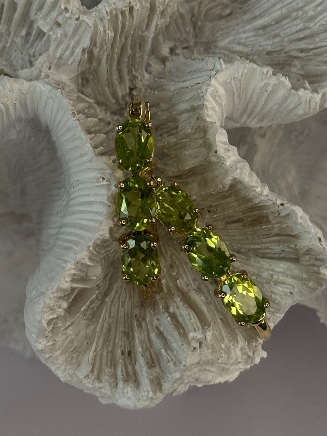 925 Sterling Silver Gold Plated Peridot Earrings Length 1.10 Inch