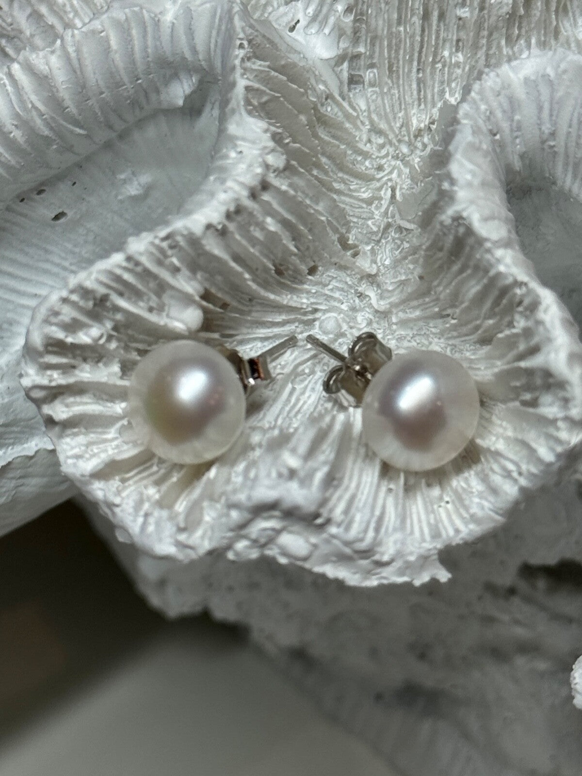 925 Sterling Silver Fresh Water Pearl Earrings Length 0.35 Inch
