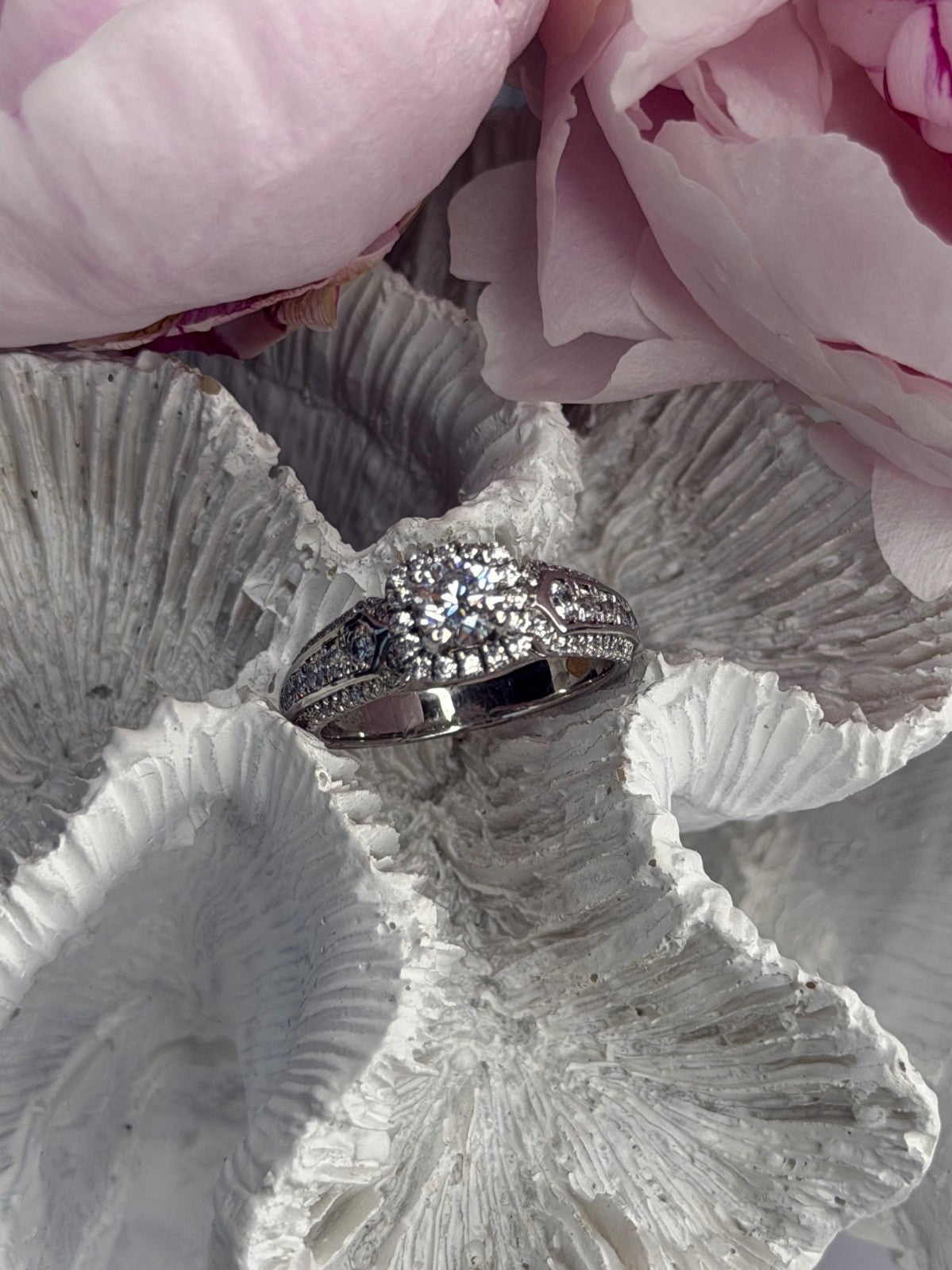GOC 925 Sterling Silver tcw 1.43 Cz Ring Size 7