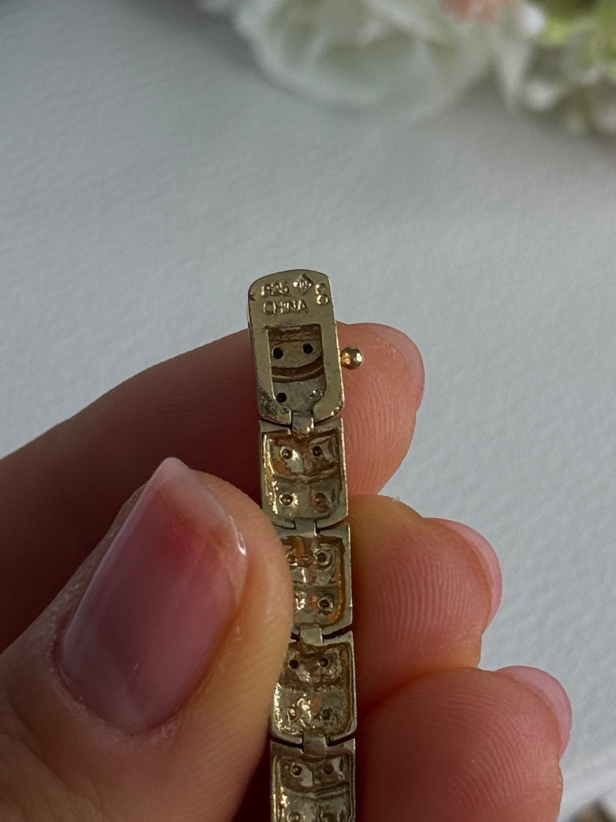 Charming 925 Sterling Silver Gold Plated Bracelet Length 8 Inch