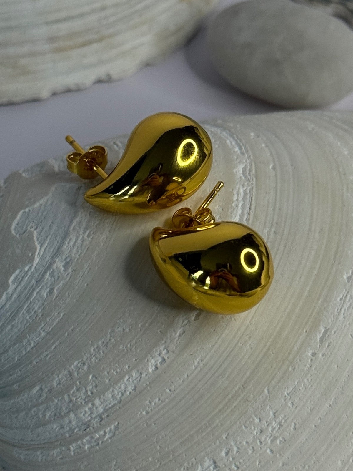 925 Sterling Silver Gold Plated Drop Earrings Length 0.7 Inch