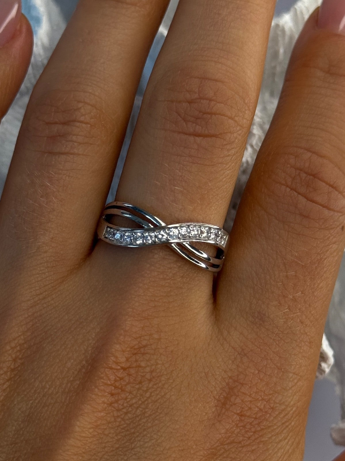 925 Sterling Silver Beryl Ring Size 9