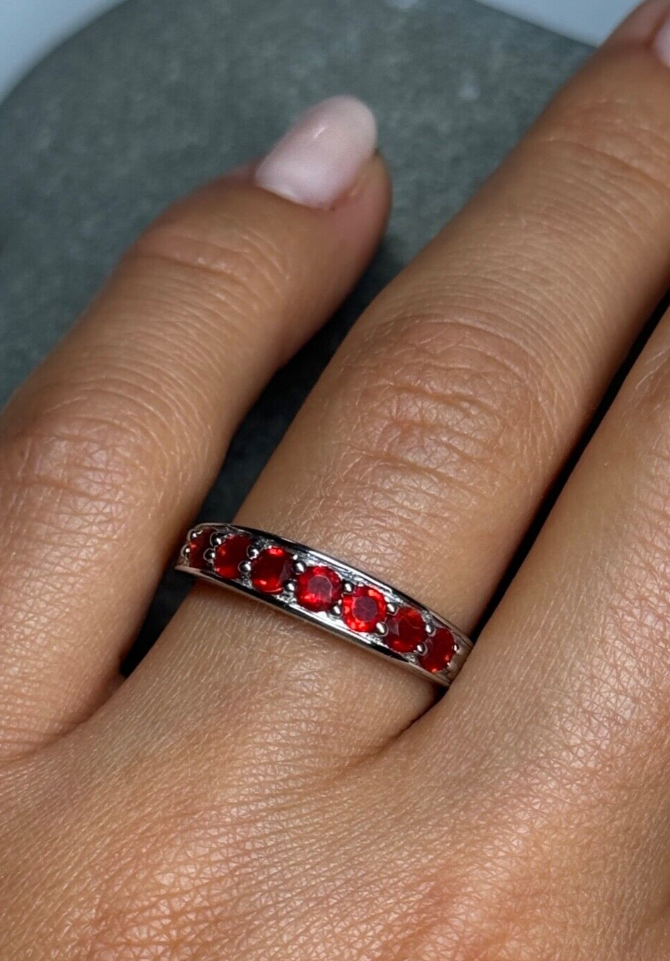 925 Sterling Silver Spinel Ring Size 7.5