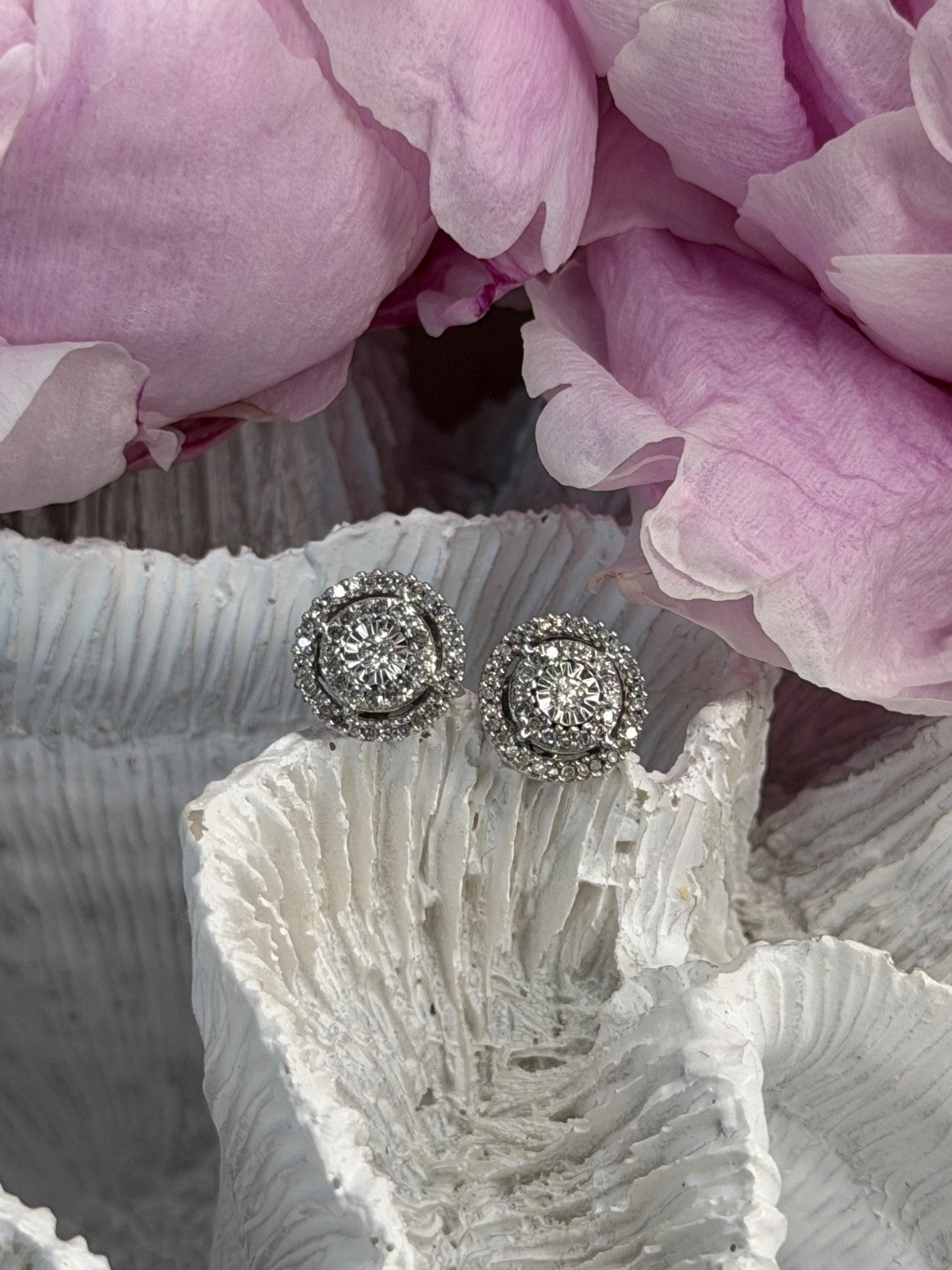 10K White Gold Diamond tcw 0.16 ct Stud Earrings