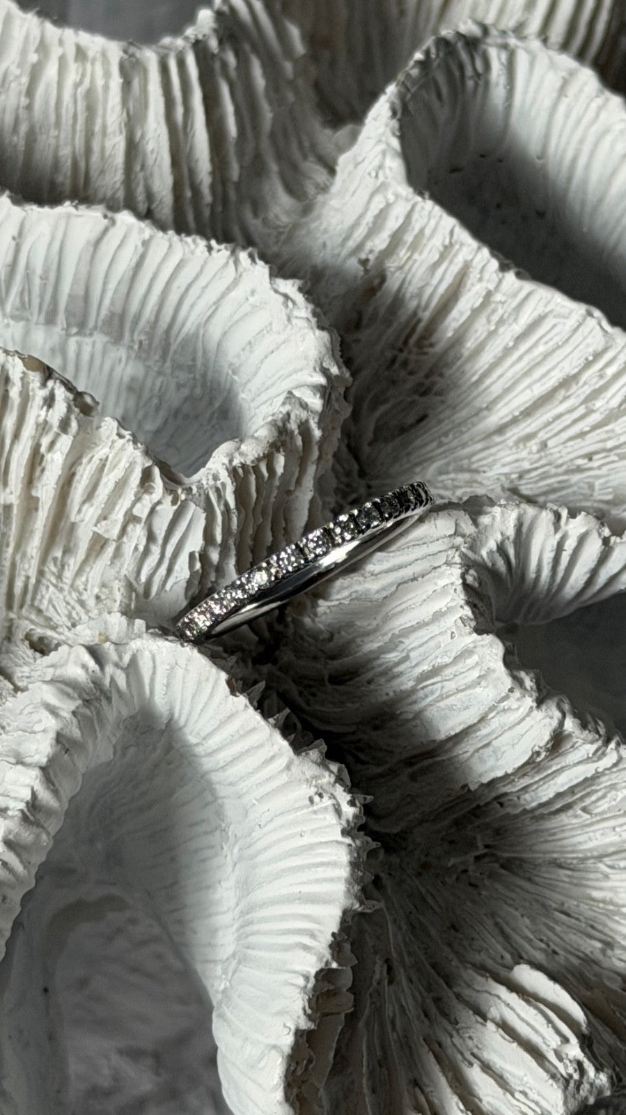 14K White Gold Custom Diamond 0.58 ct Ring Size 6