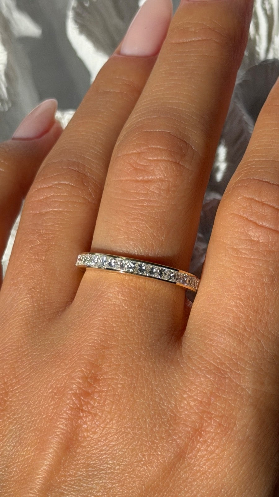 18K Yellow Gold Diamond 1.50 ct Band Ring Size 9.5