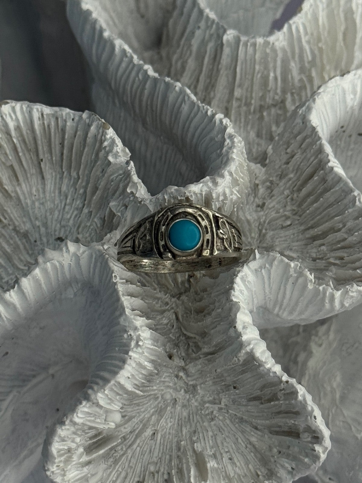 Vintage 925 Sterling Silver Turquoise Ring Size 7