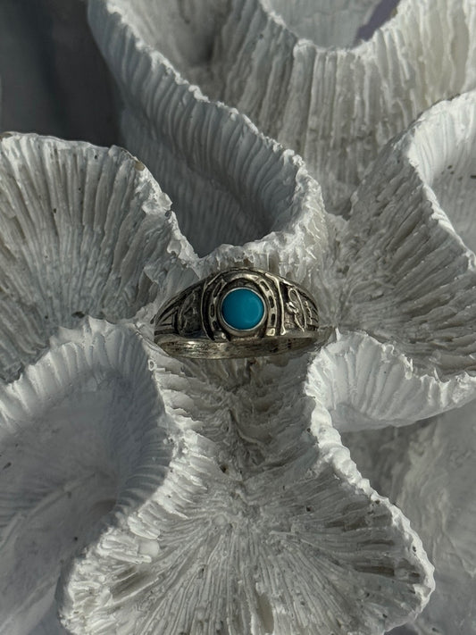 Vintage 925 Sterling Silver Turquoise Ring Size 7